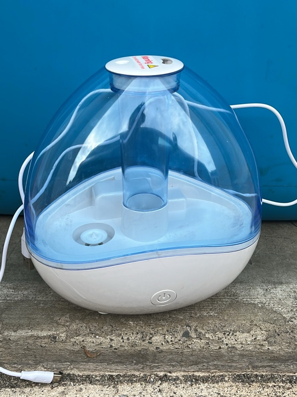 White & Blue Ultrasonic Cool Mist Humidifier - Home Bath